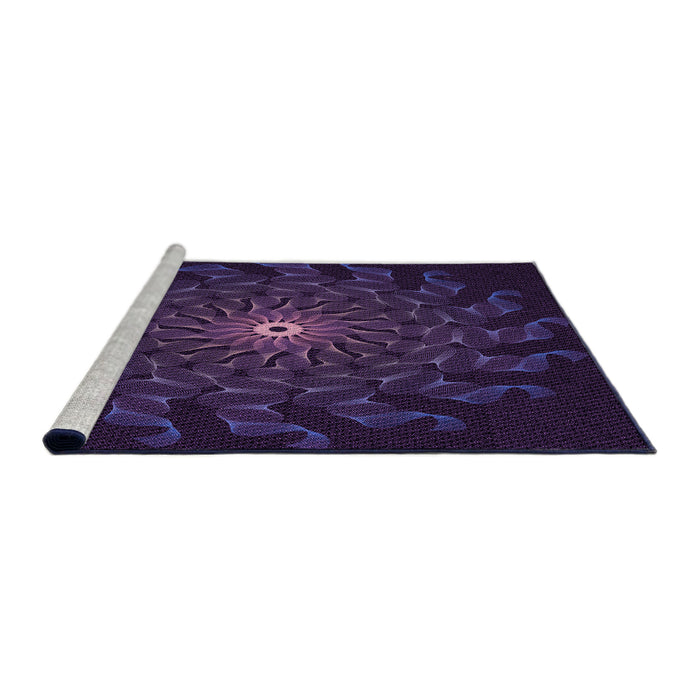 Sideview of Machine Washable Transitional Deep Purple Rug, wshpat151pur