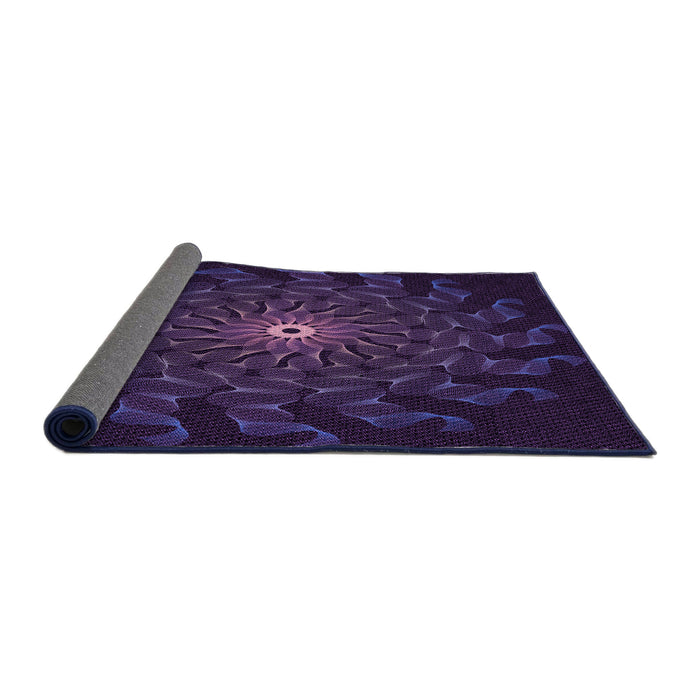 Thickness of Patterned Deep Purple Rug, pat151pur
