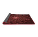 Thickness of Patterned Dark Scarlet Red Rug, pat151rd