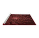 Sideview of Machine Washable Transitional Dark Scarlet Red Rug, wshpat151rd