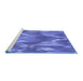 Sideview of Machine Washable Transitional Sky Blue Rug, wshpat1510blu