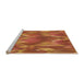 Sideview of Machine Washable Transitional Neon Orange Rug, wshpat1510org