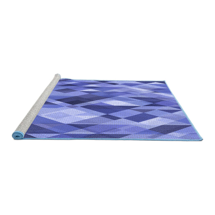 Sideview of Machine Washable Transitional Sky Blue Rug, wshpat1511blu