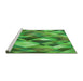 Sideview of Machine Washable Transitional Forest Green Rug, wshpat1511grn