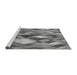 Sideview of Machine Washable Transitional Grey Gray Rug, wshpat1511gry