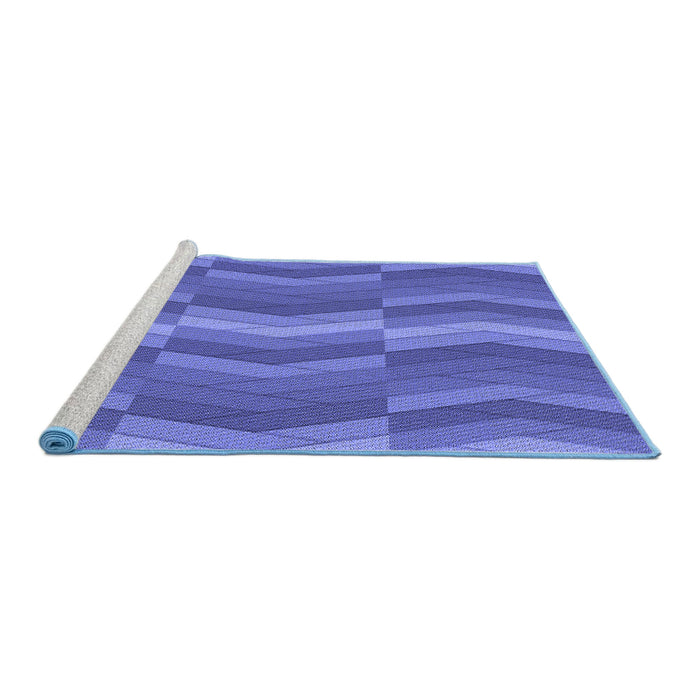Sideview of Machine Washable Transitional Blue Rug, wshpat1512blu