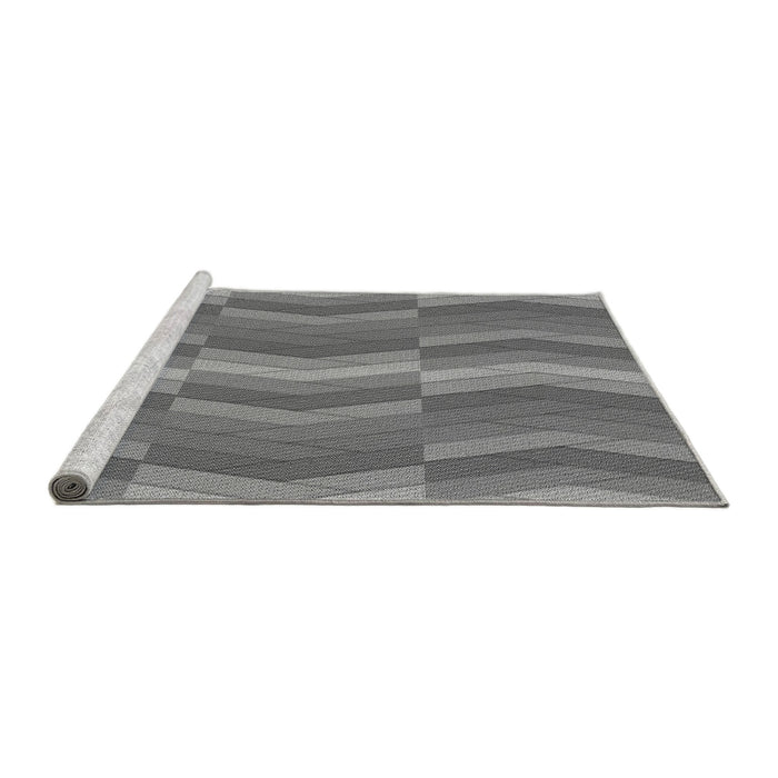 Sideview of Machine Washable Transitional Ash Gray Rug, wshpat1512gry