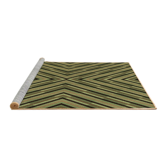 Sideview of Machine Washable Transitional Chocolate Brown Rug, wshpat1513brn