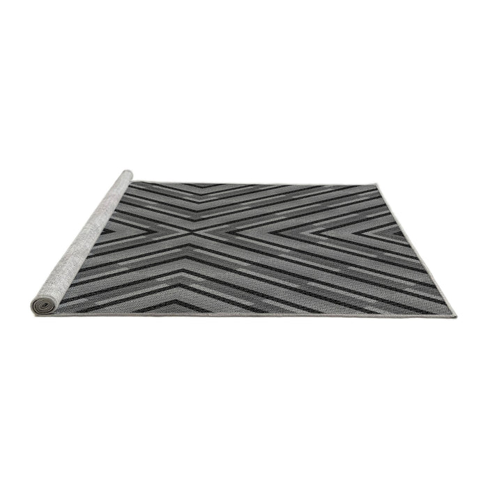 Sideview of Machine Washable Transitional Dark Gray Black Rug, wshpat1513gry