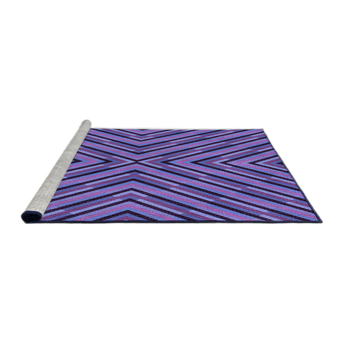 Sideview of Machine Washable Transitional Light Slate Blue Rug, wshpat1513pur