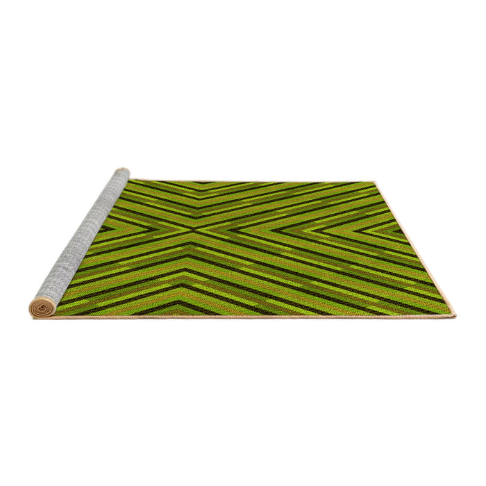 Sideview of Machine Washable Transitional Pistachio Green Rug, wshpat1513yw