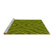 Sideview of Machine Washable Transitional Pistachio Green Rug, wshpat1513yw