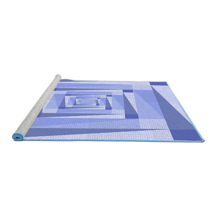 Sideview of Machine Washable Transitional Royal Blue Rug, wshpat1514blu