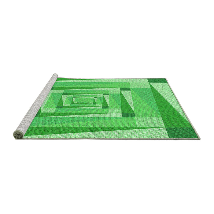 Sideview of Machine Washable Transitional Neon Green Rug, wshpat1514grn