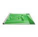 Sideview of Machine Washable Transitional Neon Green Rug, wshpat1514grn