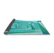 Thickness of Patterned Dark Turquoise Green Rug, pat1514lblu