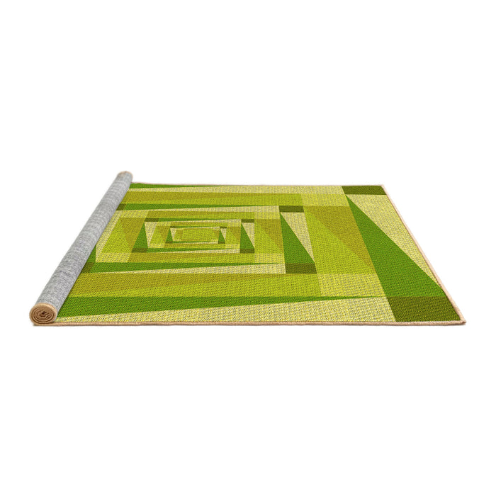 Sideview of Machine Washable Transitional Pistachio Green Rug, wshpat1514yw