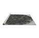 Sideview of Machine Washable Transitional Dark Gray Black Rug, wshpat1515gry