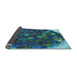 Thickness of Patterned Macaw Blue Green Rug, pat1515lblu