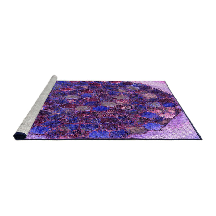 Sideview of Machine Washable Transitional Purple Rug, wshpat1515pur