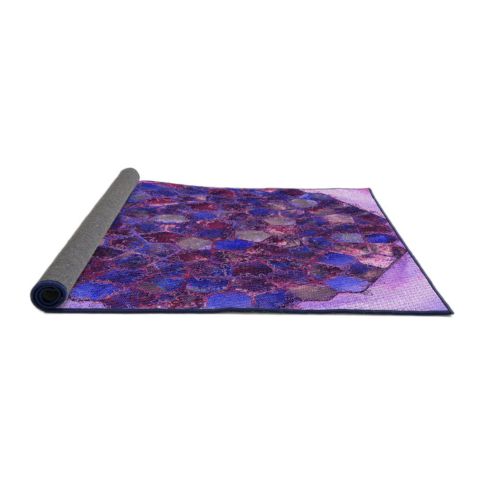 Thickness of Patterned Purple Rug, pat1515pur