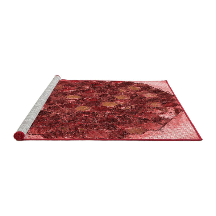 Sideview of Machine Washable Transitional Red Rug, wshpat1515rd