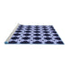 Sideview of Machine Washable Transitional Night Blue Rug, wshpat1516blu