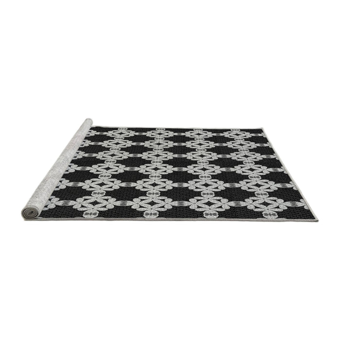 Sideview of Machine Washable Transitional Cloud Gray Rug, wshpat1516gry
