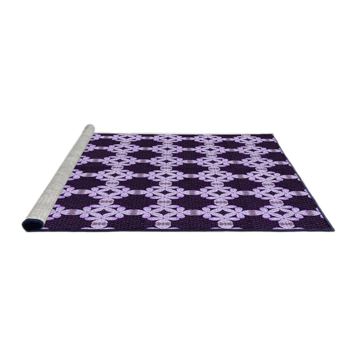 Sideview of Machine Washable Transitional Bright Lilac Purple Rug, wshpat1516pur