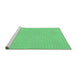 Sideview of Machine Washable Transitional Lime Mint Green Rug, wshpat1517grn