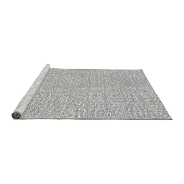 Sideview of Machine Washable Transitional Gunmetal Gray Rug, wshpat1518gry