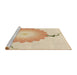 Sideview of Machine Washable Transitional Golden Blonde Gold Rug, wshpat1519brn