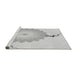 Sideview of Machine Washable Transitional Platinum Gray Rug, wshpat1519gry