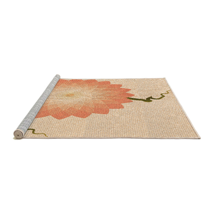 Sideview of Machine Washable Transitional Orange Rug, wshpat1519org