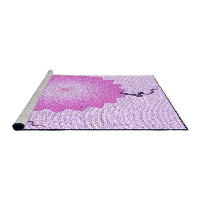 Sideview of Machine Washable Transitional Purple Rug, wshpat1519pur