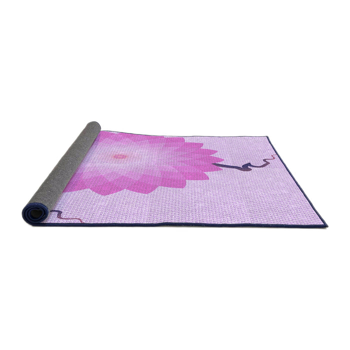 Thickness of Patterned Purple Rug, pat1519pur
