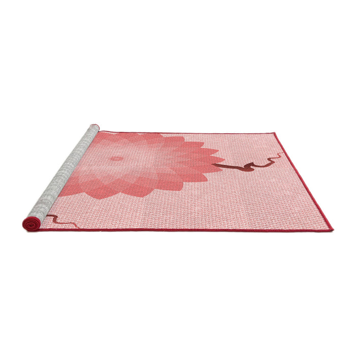 Sideview of Machine Washable Transitional Light Red Pink Rug, wshpat1519rd