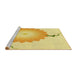 Sideview of Machine Washable Transitional Yellow Rug, wshpat1519yw