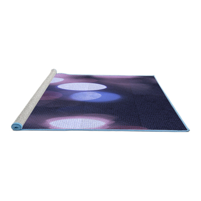 Sideview of Machine Washable Transitional Medium Purple Rug, wshpat152blu