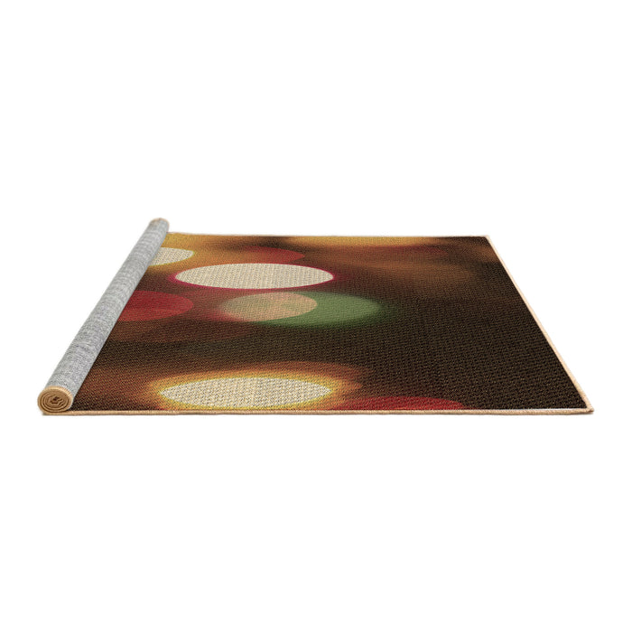 Sideview of Machine Washable Transitional Night Red Rug, wshpat152brn