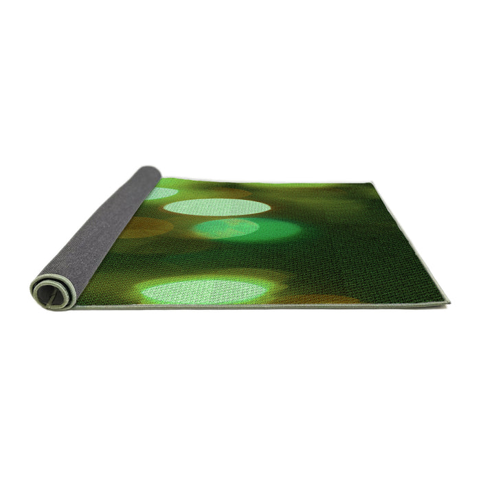 Thickness of Patterned Dark Forest Green Rug, pat152grn