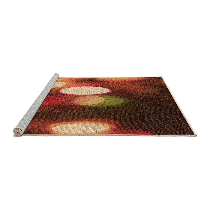 Sideview of Machine Washable Transitional Maroon Red Rug, wshpat152org