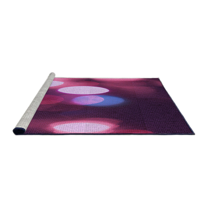 Sideview of Machine Washable Transitional Orchid Purple Rug, wshpat152pur