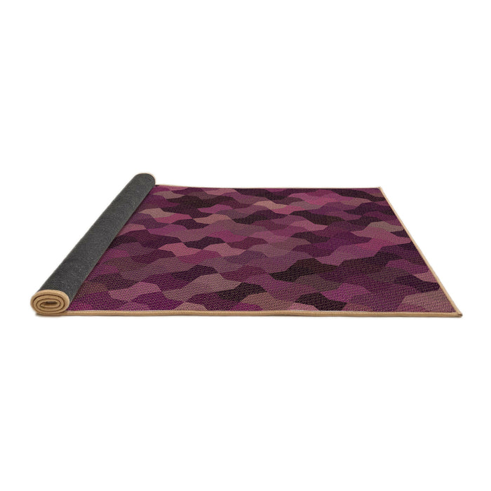 Thickness of Patterned Raspberry Purple Rug, pat1520brn