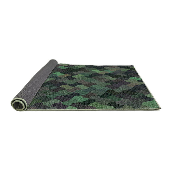 Thickness of Patterned Gunmetal Green Rug, pat1520grn