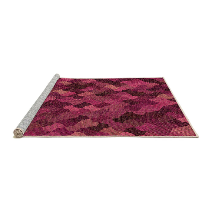 Sideview of Machine Washable Transitional Crimson Red Rug, wshpat1520org