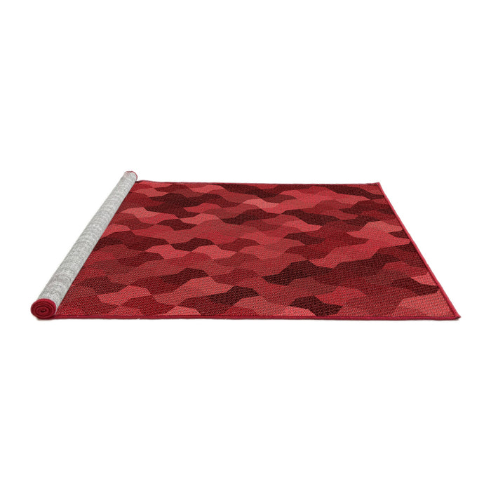 Sideview of Machine Washable Transitional Red Rug, wshpat1520rd