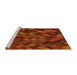 Sideview of Machine Washable Transitional Orange Red Orange Rug, wshpat1520yw