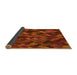 Thickness of Patterned Orange Red Orange Rug, pat1520yw