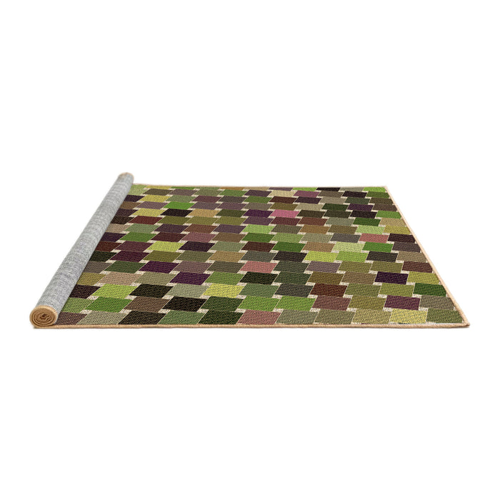 Sideview of Machine Washable Transitional Dark Brown Rug, wshpat1521brn